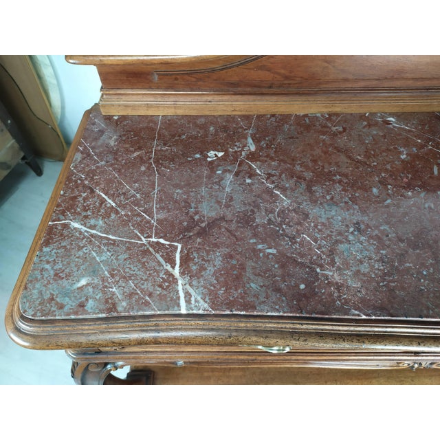 Maroon Louis XV Style Console Table, 1890s For Sale - Image 8 of 18