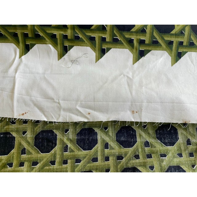 1970s Brooke Cadwallader Rare Cotton MCM Lattice Fabric La Casa De Los Gallos. 3 Yds For Sale - Image 5 of 5