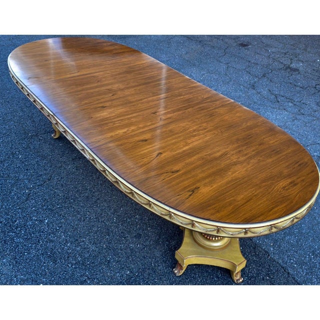 Vintage Karges Furniture Rosewood Oval Top Neoclassical Style Oval Extending Dining Table For Sale - Image 9 of 10