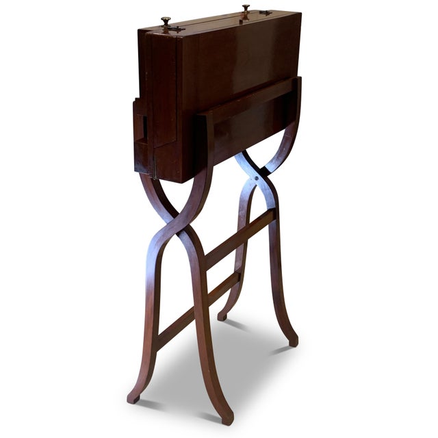 George III Butler's Tray with Folding Stand, Set of 2 For Sale - Image 3 of 18