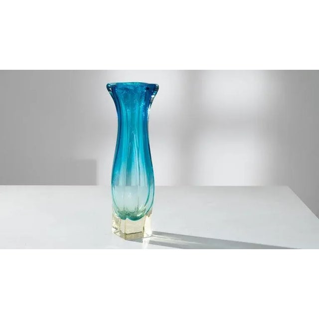 Mid Century Belgian Glass Vase For Sale - Image 4 of 10
