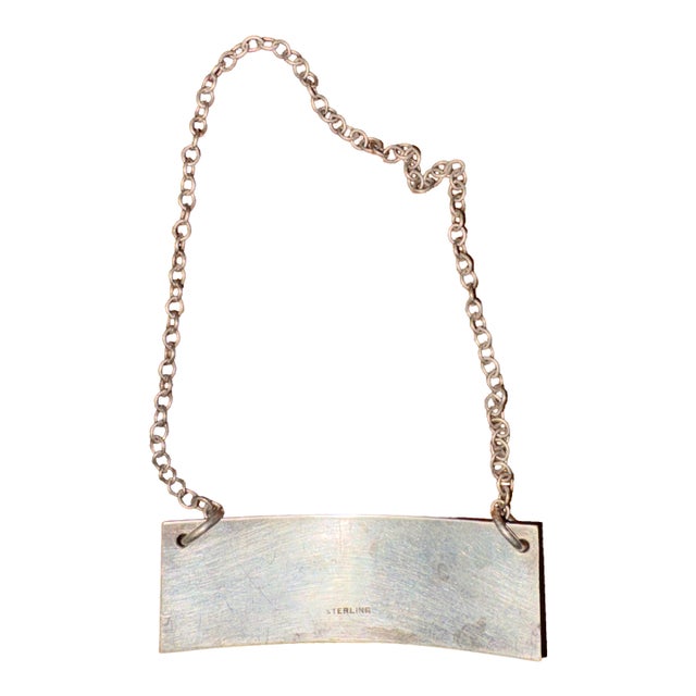 Early 20th Century Sterling Silver "Scotch" Decanter Label For Sale
