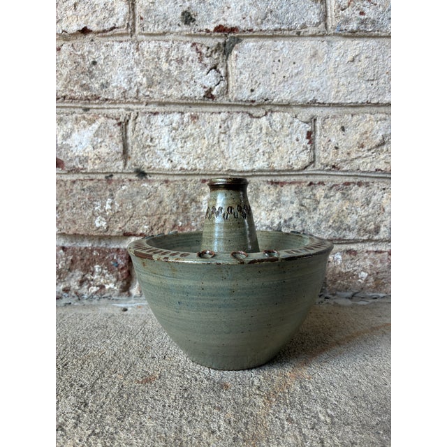Mid 20th Century Vintage Ceramic Candle Holder, France For Sale - Image 5 of 10