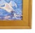 Blue Snow Goose Taking Flight Lake Oil Painting by Sean Wu Including Antiqued Gold Wood Frame For Sale - Image 8 of 10