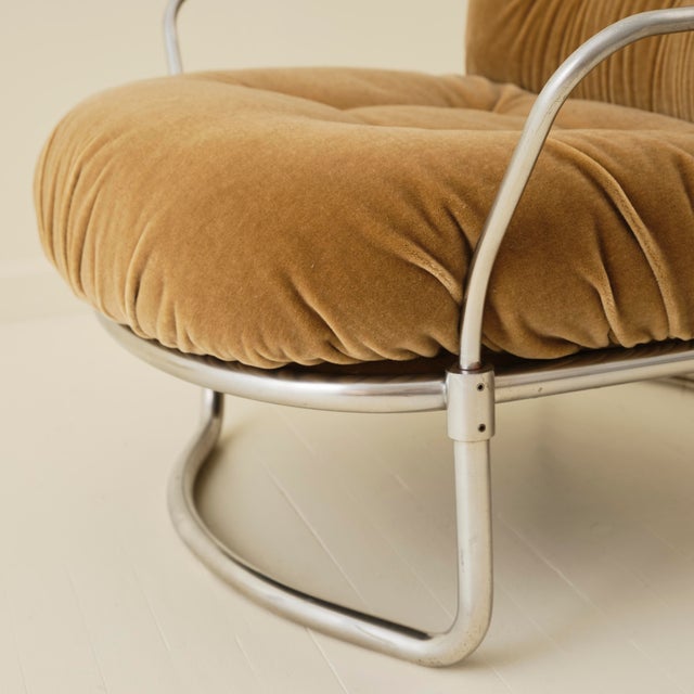 Metal Carlo De Carli Model 915 Armchair With Ottoman by Cinova, 1960s For Sale - Image 7 of 8