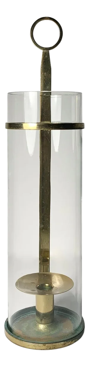 Tommi Parzinger Candle Stick Holder with Original Hurricane Glass