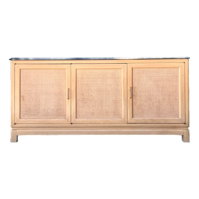 Vintage Wood and Stone Credenza For Sale