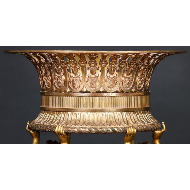 Metal Antique Gilded Bronze Centerpiece Empire, France, 1825 For Sale - Image 7 of 18
