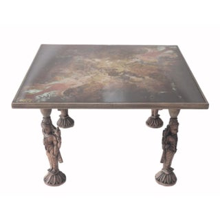 1960's Indonesian Reversed Painted Cocktail Table For Sale