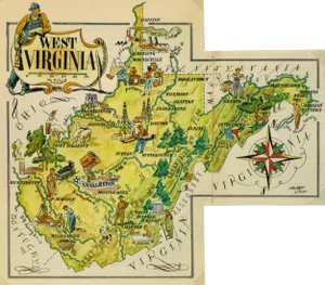 Vintage 1946 West Virginia Pictorial Map