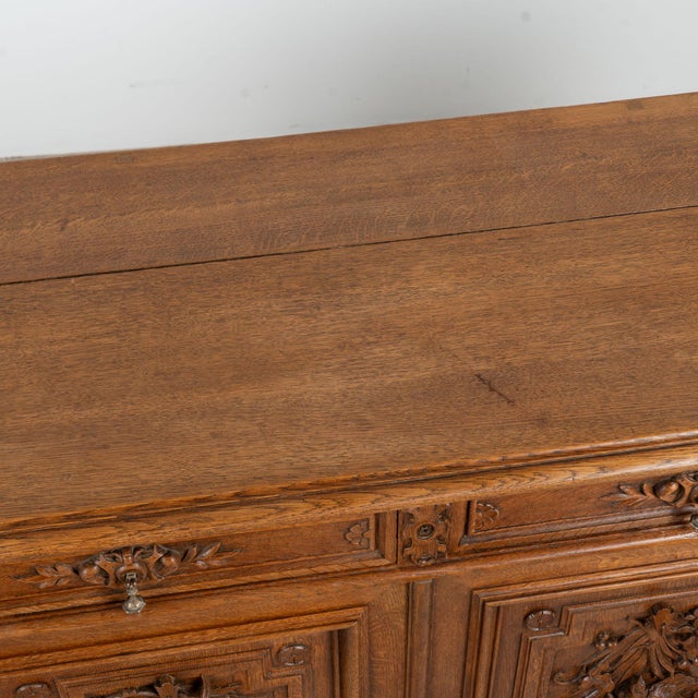 19th Century French Oak Carved Large Buffet Sideboard For Sale - Image 6 of 14