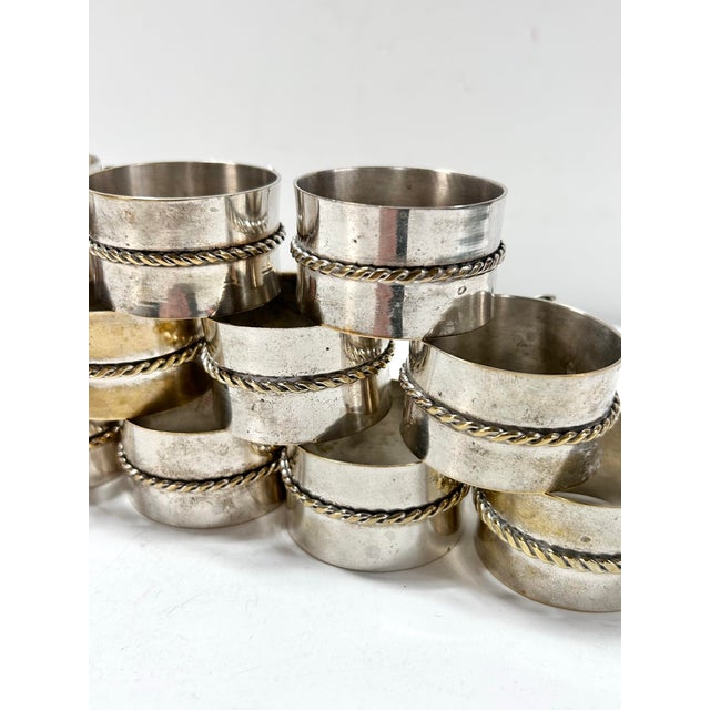 Vintage Silver Butterfly Napkin Rings – Sculptural Spring Garden Party Tabletop Decor - Set of 12 For Sale - Image 10 of 12