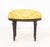 Louis XVI Style Yellow Silk Upholstered Oval Foot Stool, ebonized wood frame, fluted tapering legs. 18.5" H x 21" W x 16"...