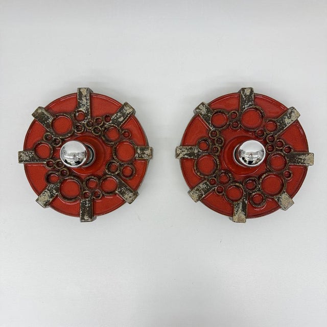 Ceramic Wall Sconces from Hustadt Leuchten, 1970s, Set of 2 For Sale - Image 17 of 18