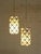 Mid-Century Modern Vintage Geometric Stained Glass Hanging Pendant Lights - a Pair For Sale - Image 3 of 5
