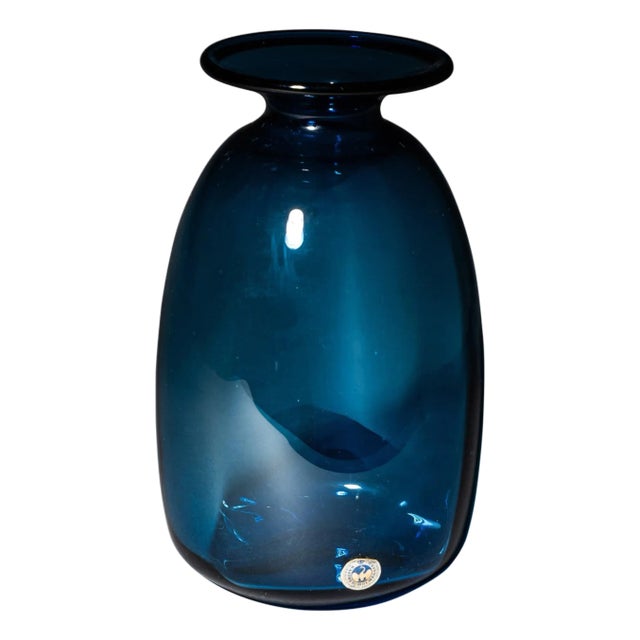 Blue “Capri” Glass Vase by Kastrup Holmegaard, Denmark, 1960s/70s For Sale