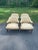 Set of four fabulous vintage Schoonbeck Henredon game or lounge chairs in original ivory upholstery. Chairs feature a...
