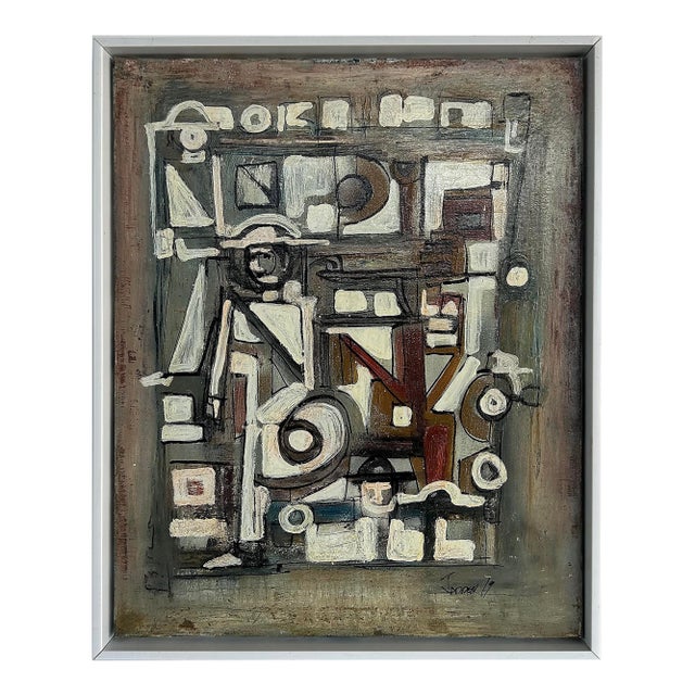 Abstract Mixed Media Oil Painting by Jadden Massanet For Sale