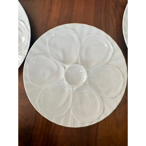 Ceramic Vintage French Pillivuyt Porcelain Oyster Plates, White, Set of 6 For Sale - Image 7 of 10