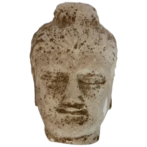 Early 20th Century Stone Buddha Head Sculpture