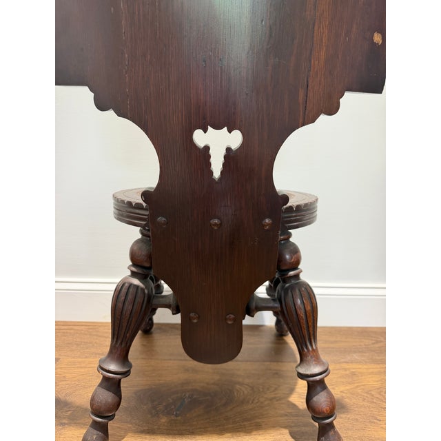 Wood Antique German Black Forest Carved Tiger Oak Drunken Monk Tavern Side Chair For Sale - Image 7 of 11