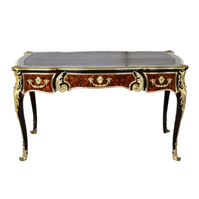 Louis XV Style Wood and Gilded Bronze Desk For Sale - Image 9 of 9