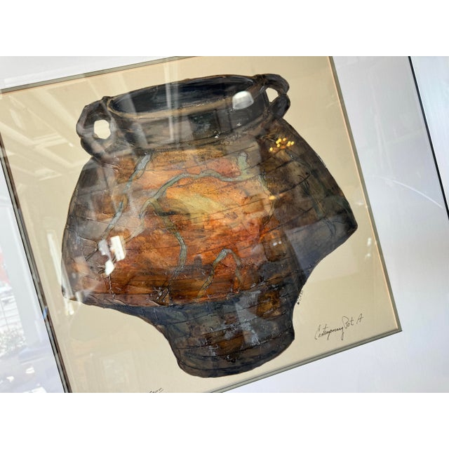 Vintage "Contemporary Pot a " Oil on Board Painting by George Caso – Framed For Sale - Image 4 of 12