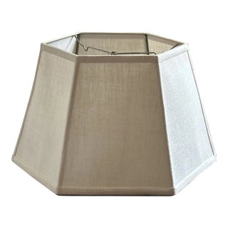 Large Hexagonal Linen Lamp Shade For Sale