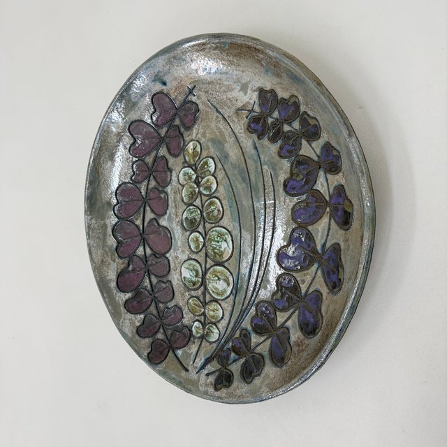 Ceramic German Rusha Handarbeit Ceramic Wall Plate, 1970s For Sale - Image 7 of 15