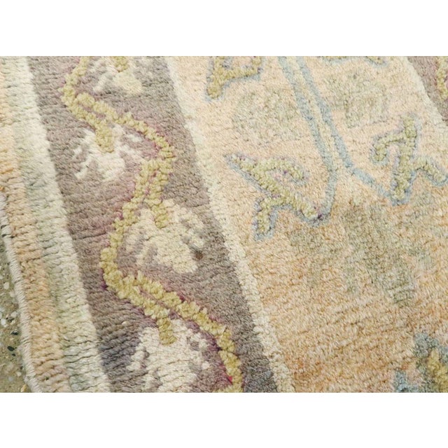 Galerie Shabab Collection Mid-20th Century European Inspired Handmade Khotan Runner For Sale In New York - Image 6 of 9