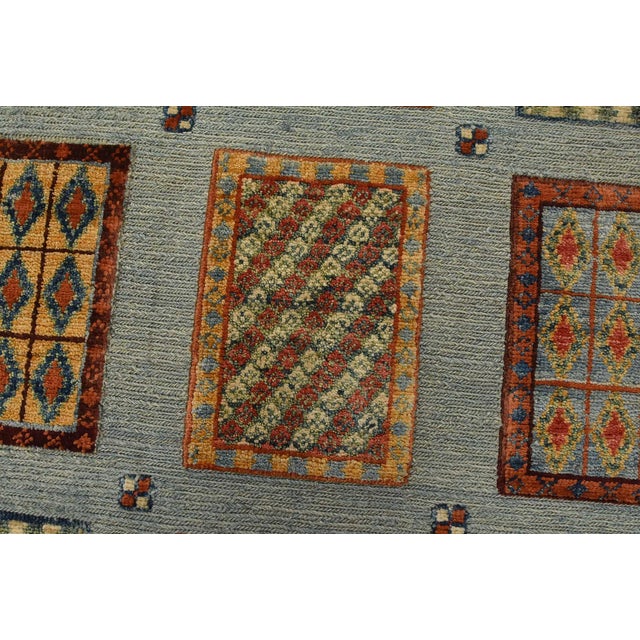 Textile Barjasta Rug 6’9” X 9’10” Blue Wool Tribal Hand-Knotted Oriental Carpet For Sale - Image 7 of 12