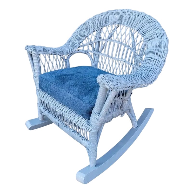 1940s Childs Bar Harbor Wicker Rocking Chair | Chairish
