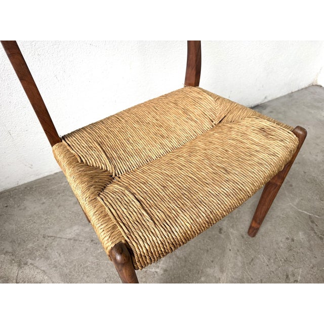 1960s GS60 Chair in Exotic Wood and Straw attributed to Arne Wahl Iversen, 1960s For Sale - Image 5 of 16