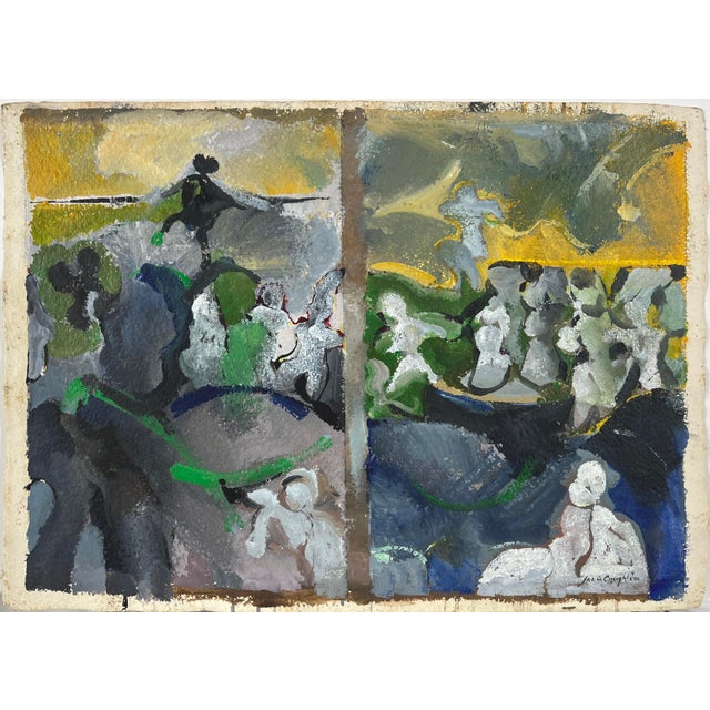 Blue Abstract Figural and Pediments - Two Sided Art by James Coughlin For Sale - Image 8 of 11