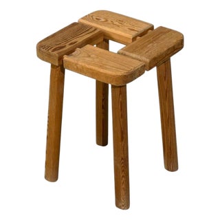 Olof Ottelin Attr., Finnish Mid-Century Modern, Stool, Pine, Finland, 1950s For Sale