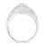 Contemporary .925 Sterling Silver 1-1/8 Cttw Round & Baguette Diamond 'Flower & Fern' Cluster Cocktail Fashion Ring (I-J Color, I2-I3 Clarity) - Size 6 For Sale - Image 3 of 7