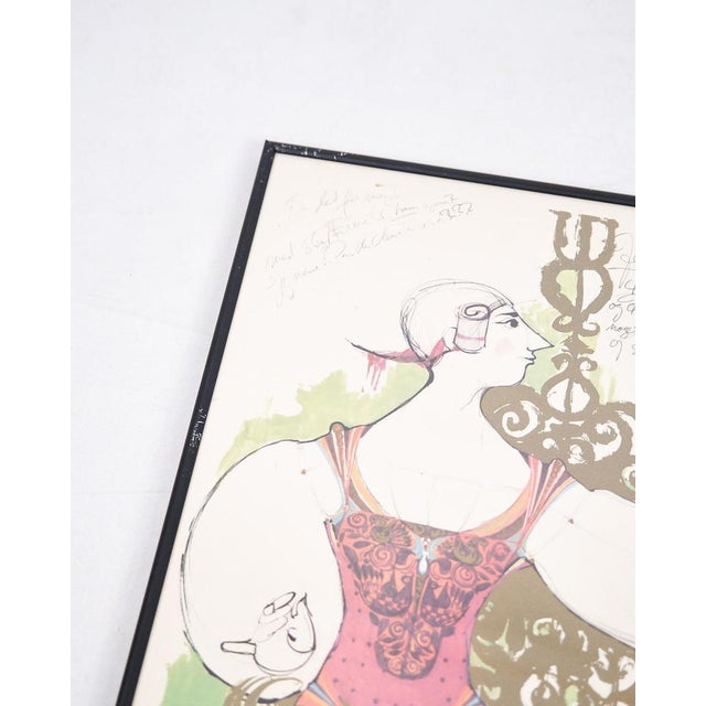 1980s Lithographic Print in Black Frame by Bjørn Wiinblad, 1980s For Sale - Image 5 of 8