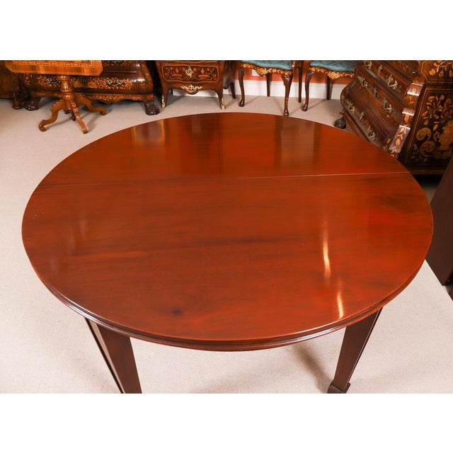 Brown Antique 19th Century Oval Extending Dining Table and Regency Dining Chairs, Set of 9 For Sale - Image 8 of 15
