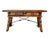 Low Rustic Oak Table with Drawers and Iron Stretcher, 1940 For Sale - Image 11 of 11