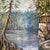 Two 1960’s Original Impressionist Lake and Bridge Landscape Paintings - Set of Two For Sale - Image 4 of 9