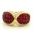 1990s Italian 18k Gold Ruby Diamond Crossover Cocktail Ring, Size 6.5 For Sale - Image 10 of 13