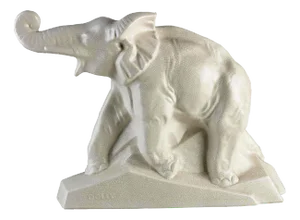 Big Art Deco French Ceramic Elephant by Le Jan, 1930s