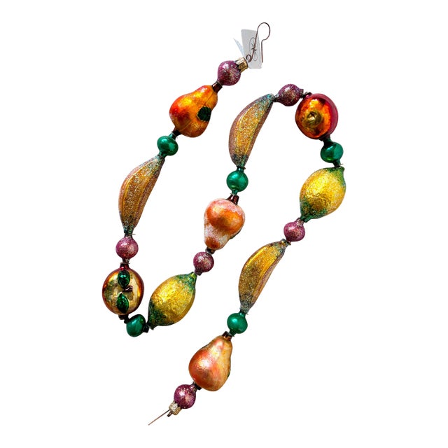 Christopher Radko Della Robbia Style Frosted Fruit Garland 36" For Sale