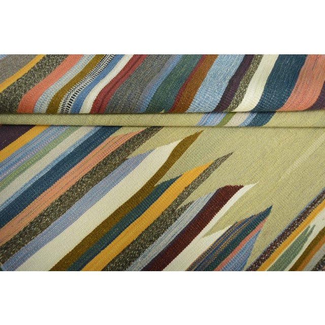 Textile Handwoven Wool Kilim Rug For Sale - Image 7 of 9