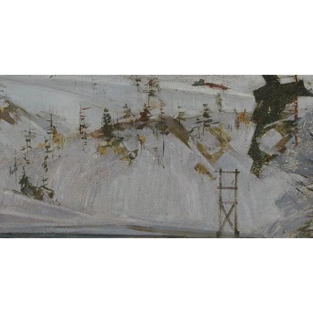 Original Winter Landscape Oil Painting, Ukrainian Soviet Art by Belov (1969) 70-134 For Sale - Image 6 of 6