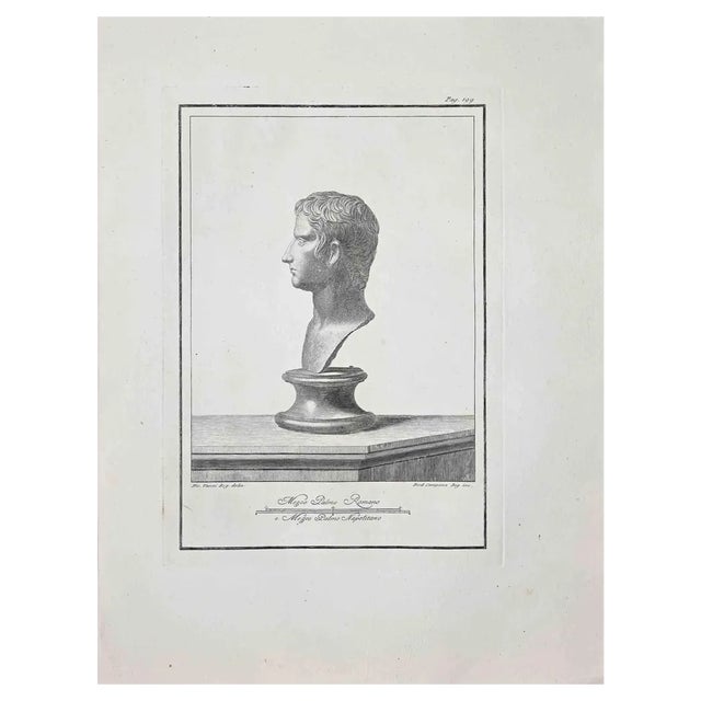 Unknown, Ancient Roman Bust, Original Etching, 18th Century For Sale