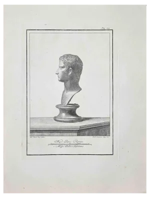 Unknown, Ancient Roman Bust, Original Etching, 18th Century
