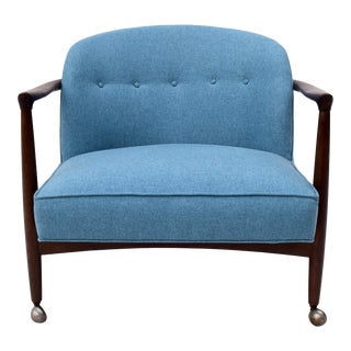 Finn Andersen for Selig Danish Sculpted Barrel Back Lounge Chair For Sale