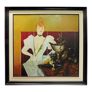Fazly (Fazoil Ataullakhanov) "Gift From the PAst to La Goulue" Original Oil For Sale
