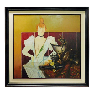 Fazly (Fazoil Ataullakhanov) "Gift From the PAst to La Goulue" Original Oil